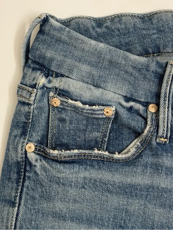 MOTHER The Looker Ankle Step Fray Jeans 26 Distressed Raw Hem High Rise - Picture 4 of 14